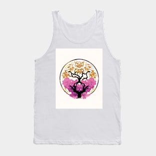 Japanese Art - Gold Tree Tank Top